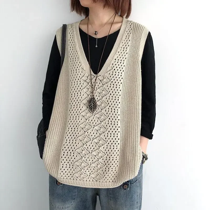 Winter Clothing Aesthetic - Thin Autumn Women Vintage Sleeveless Sweater