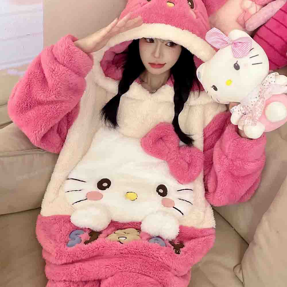Winter Clothing For Women - Hello Kitties Kuromi Women's Cartoon Long
