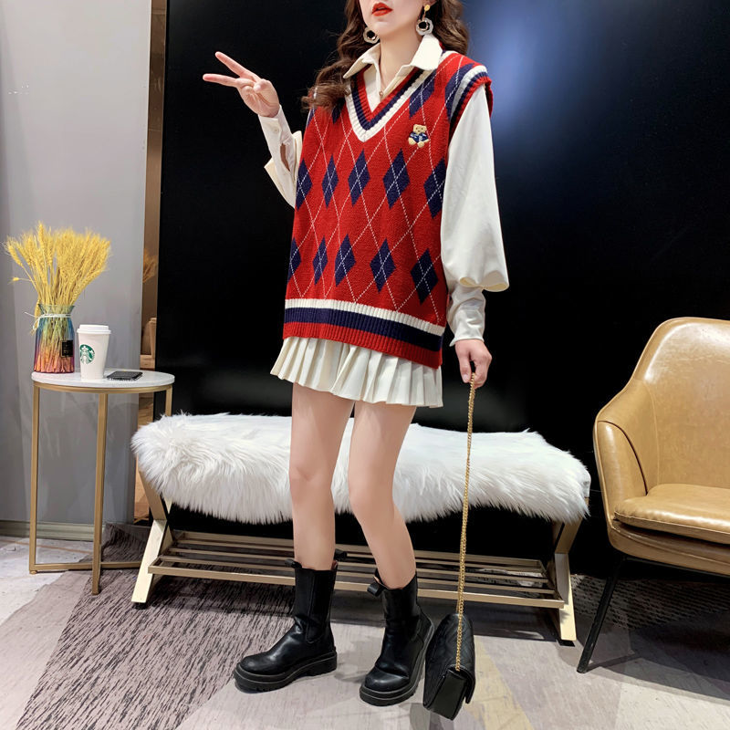 Red Knit Vests for Women Sleev - огляд і ціна Winter Clothing Aesthetic