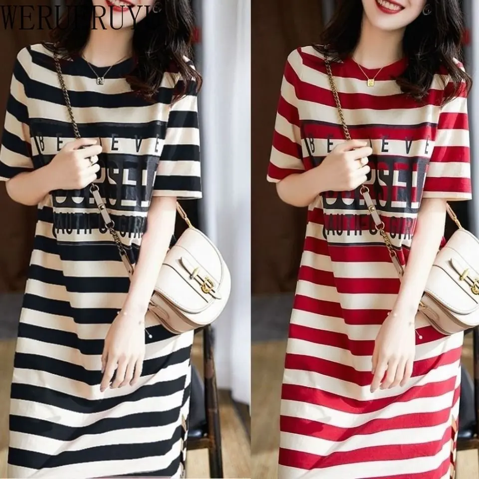 Striped Print Short Sleeve Mid - огляд і ціна Winter Clothing Aesthetic