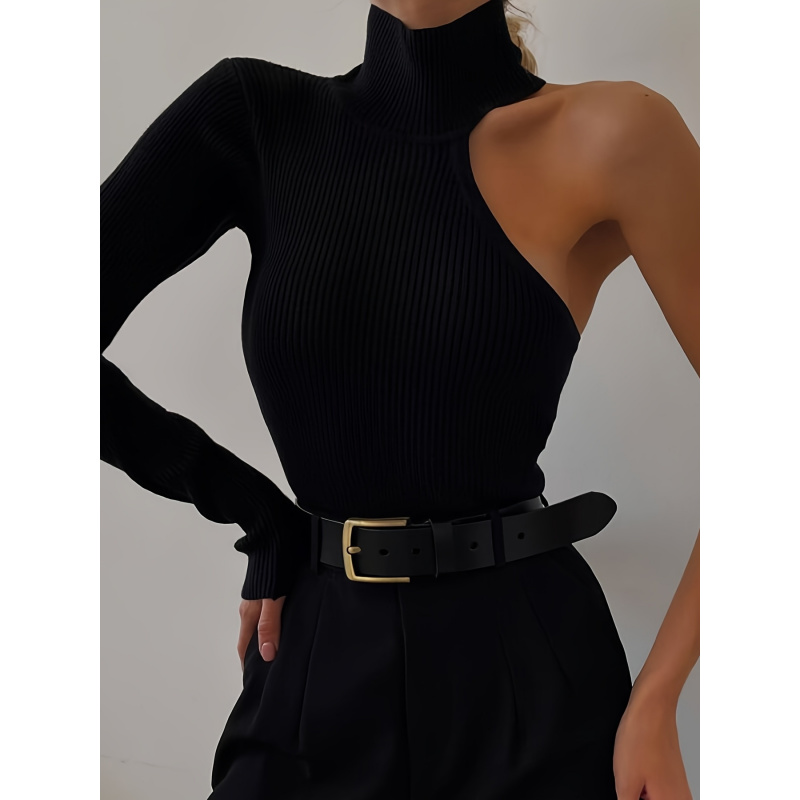 Solid Asymmetric One Shoulder  - огляд і ціна Winter Clothing For Women