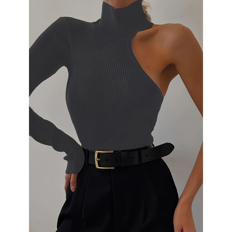 Solid Asymmetric One Shoulder  - огляд і ціна Winter Clothing For Women