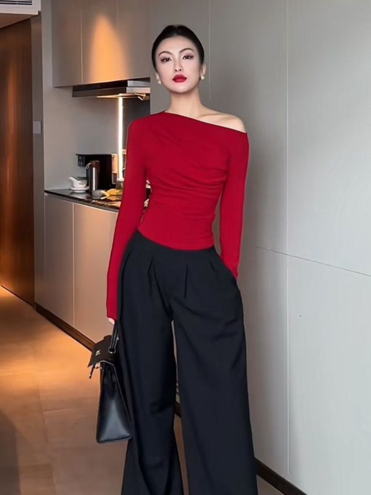 Slim Plain 2025 Off Shoulder C - огляд і ціна Winter Clothing On Sale